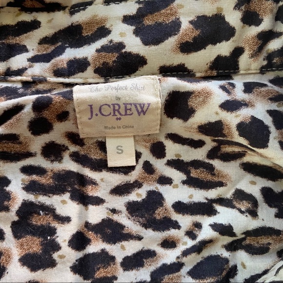 J. Crew Factory Leopard Cotton Perfect Shirt, S - Picture 3 of 6